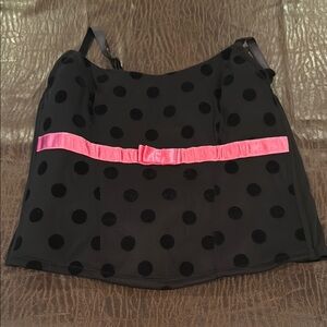 Elegant Black and Pink Polka Dot Skirt